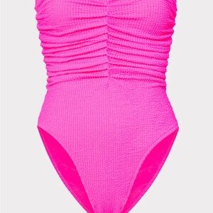 Milly Pink Ruched One Piece Swimsuit